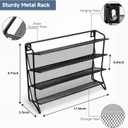 DIDITIME Spice Rack Organizer with 24 Glass Jars and 60 Labels, 4-Tier Seasoning Organizer for Cabinet, Countertop, Pantry or Wall Mount, Rust-Resistant Carbon Steel Spice Jar Set with Marker