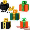 Leinuosen 3 Pack Annoying Nesting Gift Box with Screws, 3D Funny Prank Gift Box, Novelty Hilarious Money Card Container for Christmas Birthday Wrapping (Orange Green,Green Gold,Black Gold)