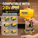 Electric Cordless Leaf Blower for DeWALT 20V Battery, 580,000 RPM Brushless Turbo Jet Blower with 3 Nozzles, Handheld Blower for Patio, Garden, Yard, Leaves, Dust, Garage & Snow Cleaning (Not Battery)