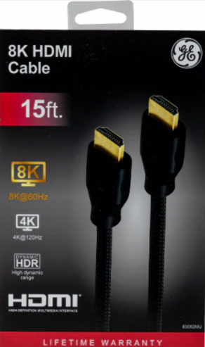 GE HDMI 2.1 Cable 8K 15FT