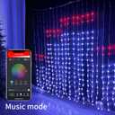 Avatar Controls Curtain Lights Year Round Lights, Programmable & Music-Sync Animated LED Curtain String Lights, 400 LED 6.2ft RGB Fairy Light APP Remote Control for Bedroom Wall Backdrop Yard Decor