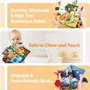 hahaland Baby Toys 0-6 Months - Crinkle Books for Babies 2-Pack, Soft Cloth Sensory Touch Feel Baby Book 6-12 Months Infant Montessori Toys 0-3 Month Newborn Baby Boys Gifts 3-6 Months Travel Toys, Large