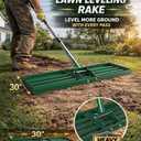30x10 inch Lawn Leveling Rake, Yumatum 72" Effort Saving Lawn Leveler Tool, Stainless Steel Handle Lawn Leveler for Golf Course Yard Pasture Garden, Professional Lawn Care Landscape Rake(Green)