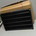 5 Rows Challenge Coin Holder Display Stand Holds 50 Coins for Wall Mount or Tabletop, Solid Wood Military Coin Rack Display Case for Army Collectibles, Black