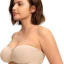 HSIA Strapless Bras for Women, Bella Convertible Minimizer Bra for Large Bust Unlined Underwire Balconette Bras Almond Beige 38C