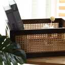 Natural Bamboo Wooden Storage Box, Antique Box Basket, Rustic Farmhouse Look Frame for Kitchen Pantry, Cabinets or Counters - Multipurpose Home Collection (Large)