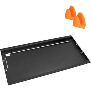Full-Size Griddle Inserts for Nexgrill Home Depot 6 Burner, Flat Top Griddle with Silicone Handles for Nexgrill 720-0896 720-0896B 720-0896E 720-0896C 720-0898 720-0898A 720-0896BK 720-0896CP Grills (17"x32")