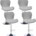 Counter Height Bar Chairs Cover Set of 4 Jacquard Swivel Bar Stools Slipcovers Stretchable Swivel Barstools Chair Covers Protector for Home Kitchen Bar Cafe Light Grey