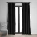 HPD Half Price Drapes Signature Velvet Thermal Blackout Curtains for Living Room 108 Inch Long (1 Panel) Rod Pocket Insulated Blackout Curtains for Bedroom Window Curtains, 50W x 108L, Warm Black