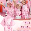 Xuhal 92 Pcs Spa Party Favors for Girls Slumber Party Supplies Kids Satin Robes Sleepover with Gift Bags for Girl Kids Birthday Gifts Total 10 Sets(Pink,12)