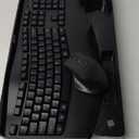 Wireless Keyboard and Mouse Combo, 2.4G Full Size Wave Keys Ergonomic Keyboard with Wrist Rest and 3-Level DPI Adjustable Wireless Ergonomic Mouse for Windows, Mac OS Desktop/Laptop/PC(Black)