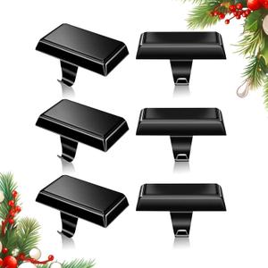 6 Pack Heavy Duty Metal Christmas Stocking Holders for Mantle Stocking Hangers with Ornaments for Fireplace Table Window and Countertop Decoration