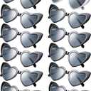 Flutesan 12 Pairs Wedding Bachelorette Party Sunglasses Heart Shaped Bride Glasses for Decor (White, Black)