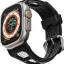 ULTIMAL Compatible with Apple Watch Band 42mm/44mm/45m/49mm/46mm, Metal Vent Design for iWatch Ultra Series 10 9 8 7 6 5 4 3 SE