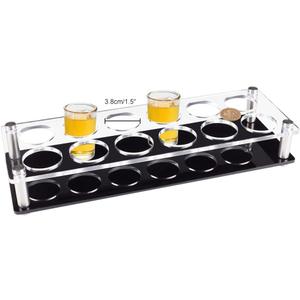 NBEADS 12 Shot Glass Tray Holder, Bar Acrylic Shot Glasses Holders Wine Cup Serving Tray Cups Organizer Display Bar Accessories for Party, Bar, Club, Hole: 1.5" for 1.4 inches Cup