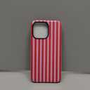 Magnetic for iPhone 14 Pro Max Case Cute Stripes Phone Case, Shockproof Slim TPU and Hard PC Protective Phone Cover Compatible with MagSafe Designed for Women Girls, Red and Pink