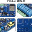 AC/DC Power Supply ESP32 Development Board Programmable Development Board Wireless WiFi 4 Way Channel 5V Relay Module ESP32-WROOM-32E for Arduino AC 90-250V / DC 7-30V