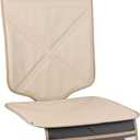 Viaviat Car Seat Protector Leather Waterproof Child Safety Seat Protector Cover with Thick Pad and 2 Large Pockets Durable Kick Mat for All Auto Seat (Beige)