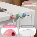 2 x 6 Pack Cord Holder Organizer, [1-Handed-Operation] Magnetic Cable Clips, Phone Cord Clips Holder with 2 Extra Reusable Strong Adhesive for Nightstand Desk Car Workspace Office Accessories, Colored