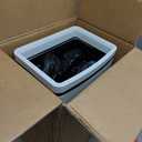 6.6 Gallon/25L Stainless Steel Square Trash Can, Large Capacity Kitchen Garbage Can, Business Trash Bin, Tall, Elegant, White Waste Basket, for Home, Office, Hotel (25LWhite)