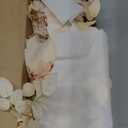 Ling's moment 2PCS White & Beige Artificial Floral Swags Centerpieces,Ivory Wedding Flower Garland Greenery Arrangements for Sweetheart/Head Table Decor Wall Arch Home Garden Decor