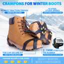 Sfee Ice Cleats for Boots Shoes, Snow Grips Cleats for Ice and Snow Anti-Slip Rubber Traction Cleats for Walking on Snow and Ice 10 Steel Studs Crampons for Hiking, Walking, Climbing, Jogging, Size: Small(Women(5-7)/Men(3-5) for Child