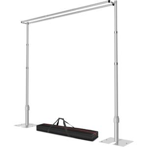 10x10ft Pipe and Drape Backdrop Stand, Double Crossbar, Heavy Duty Adjustable Background Frame with Metal Base for Parties Photography Wedding Photoshoot Decoration