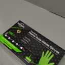 TitanFlex Heavy Duty Industrial Nitrile Gloves with Raised Diamond Texture, 8-mil, Latex Free (Green/Dark Green/Yellow) (Large, 02 Green (100ct)