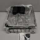 iSPECLE Expandable Dish Drying Rack for Kitchen Sink - Heavy Duty Adjustable Over The Sink Dish Drainer with Square Corners, Rust Resistant with Lock Knob, Fit for Modern Single & Double Sinks, Black (Medium (12.8"W | Fits Sink 12.4" - 18.7" L))