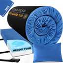 Aodisman Sleeping Pad,3-inch Thick Memory Foam Camping Mattress,Portable Roll-Up Mat for Car/Tent/Floor/Cot/Travel,Comfortable Pad for Guests Sleepover (Blue)