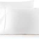 HC Collection Pillow Cases Standard Size/Queen Size Set of 2- Microfiber, Extra Soft Pillowcases - Easy Care & Machine Washable - White