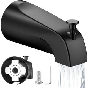 Tub Spout with Diverter  Slip-Fit Bathtub Faucet Spout Replacement, 1/2 Copper Pipe Connection, Easy to Install, Universal for Bathroom Shower (Matte Black)