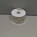 MEEDEE Ivory Velvet Ribbon with Gold Back 2.5 inch 10 Yards Double Sided Christmas Wired Ribbon for Christmas Tree Decoration, Baskets, Wreaths, Holiday Projects, Wedding Decor and Accents