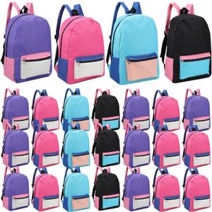 Amylove 24 Pack Backpacks Bulk Backpack for School 17 Inch Bookbags Back Pack for Kids Boys Girls Teens Students