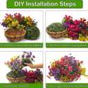 Grunyia Artificial Hanging Flowers Basket with Colorful Silk Daisies & Eucalyptus - UV/Sun-Resistant Plant for Outdoor Porch, Patio, Balcony - Indoor/Outdoor Home Decor