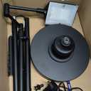 Bairth Dimmable Pharmacy Floor Lamp with Remote, 17W LED Reading Floor Lamp with 360Swing Arm, 3 Color Temperature, Height Adjustable Black Standing Task Lamp for Living Room, Bedroom, Black