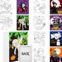 Cindeer 6 Packs 8 x 10 Inches Halloween Pre Drawn Canvas for Adult Framed Pumpkin Witch Bundle Stretched Painting Canvas DIY Halloween Acrylic Pouring and Oil Painting Party Favor(Novel)