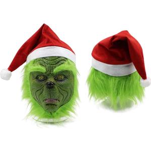 WPOZD Christmas Cosplay Latex Mask, Adult Green Costume Mask