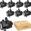 Ignition Coil Pack Compatible with V8 5.7 8.1 1998 1999 2000 2001 2002 Chevy Camaro Corvette Silverado Suburban Express, GMC Sierra Yukon XL Savana, 2004 2005 Cadillac CTS 5.7L 8.1L, C1144 UF192, 8pc
