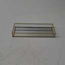 Feyarl Gold Clear Glass Vanity Tray Jewelry Trinket Rings Earrings Organizer Perfume Collection Display Decorative Tray Anti-Mirror Surface for Dresser Room Drawer Office Tabletop (9.84 x 3.93inch)