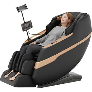 Massage Chair Full Body, Zero Gravity Massage Recliner with 12 Fixed Casters, Full Body Airbag Massage, Waist and Leg Heating, Automatic Retractable Footrest, AI Voice Control
