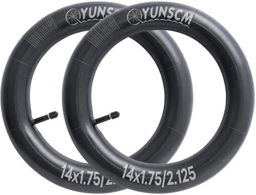 YUNSCM 14" Bike Tubes 14x1.75/1.95/2.125 AV32 Schrader Valve 47/57-254 Bicycle Inner Tubes Compatible with 14 x 1.75 14 x 1.9 14 x 1.95 14 x 2.0 14 x 2.10 14 x 2.125 Bike Tire Tubes