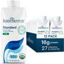 KATE FARMS Organic 1.0 Nutrition Shake, Plain, 16g Protein, 12 Pack (EXP 04/22/27)
