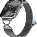 Sleek Elegant Magnetic Strap Compatible with Apple Watch Band 41/40/38/42/44/45/46/49mm for Women Stainless Steel Strap with X-Shaped Clasp for iWatch 10/9/8/7/6/5/4/3/2/1/Ultra(1/2) (Black)