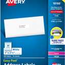 Avery Easy Peel Printable Address Labels with Sure Feed, 1" x 2-5/8" Customizable Stickers, White, 300 Blank Mailing Labels, Great for Mailing, Shipping, and More (18160)