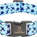 Lionheart glory Dog Collar, Blue Dog Collar Boy Dog Collars Heavy Duty Adjustable Collar for Large Dogs Pet Gift (Large (Pack of 1, A:plane)