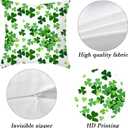 St Patricks Day Pillow Covers 18x18 Set of 2 Green Shamrock Saint Patricks Day Decorative Throw Pillow Cover Cotton Cushion Case for Sofa Couch Farmhouse Indoor Outdoor Decorations