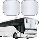 EcoNour 2-Piece Foldable RV Windshield Sun Shade, 240T Reflective Polyester, UV Protection & Heat Block for Truck, Motorhome & Bus Front Window, Keeps Interior Cool (50" L x 41.5" W)