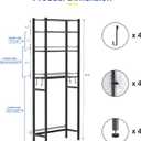 samstar 4 Tier Over The Toilet Storage Rack, Bathroom Organizer Shelves Cabinet Above Toilet, with Adjustable Height Freestanding Shelf Space Saver, Black