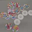 Chenkou Craft 20pcs 2" (50mm) Round Flower Wood Buttons 4 Holes Craft Sewing Button (50mm)